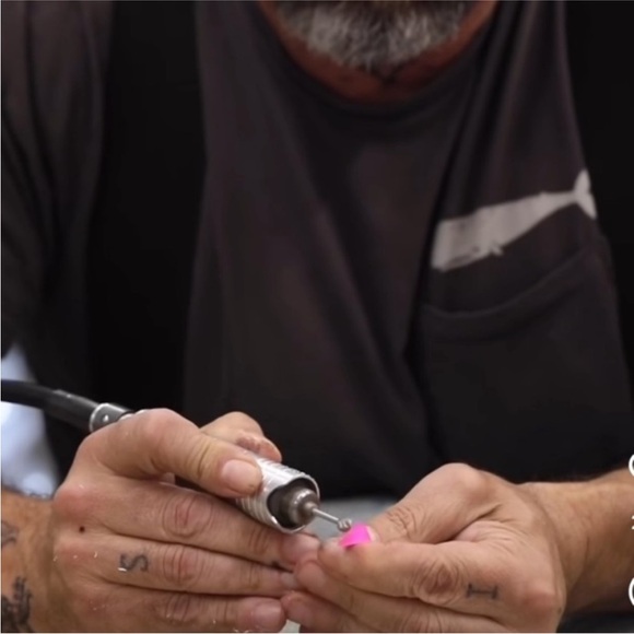 ALEXIS BITTAR NWT Grey Blue Hand Carved Painted Lucite Pyramid Post Earrings - Picture 8 of 10